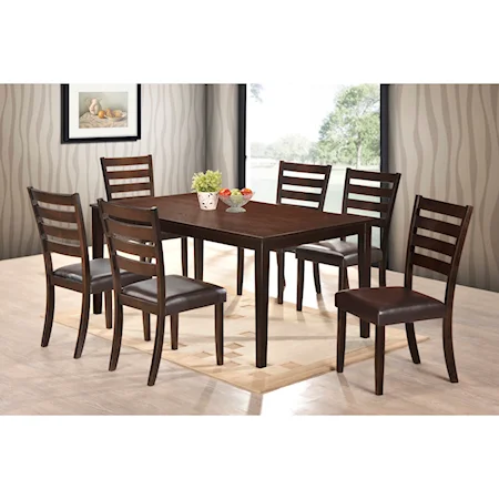 7 Piece Table and Ladder Back Chair Set